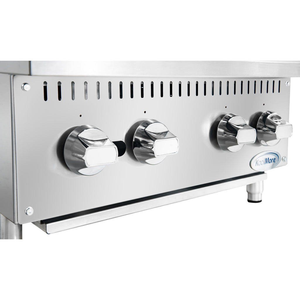 24 in. Commercial Four-Burner Step Up Range, 104000 BTU in Stainless-Steel