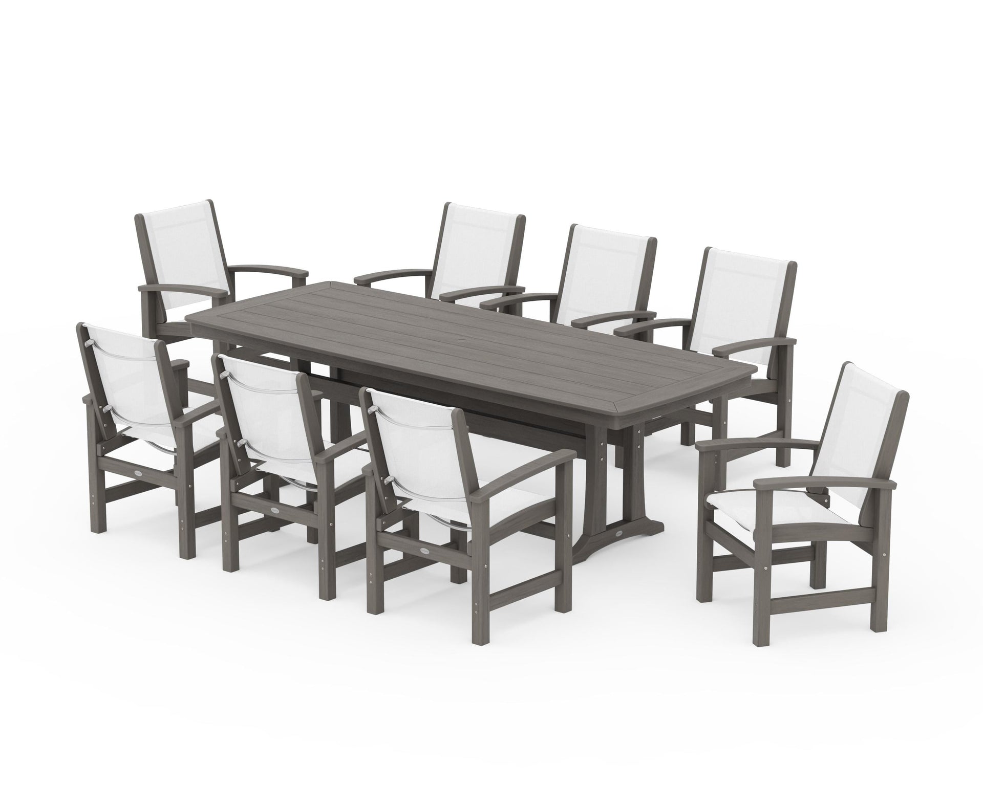 Coastal 9-Piece Dining Set with Trestle Legs
