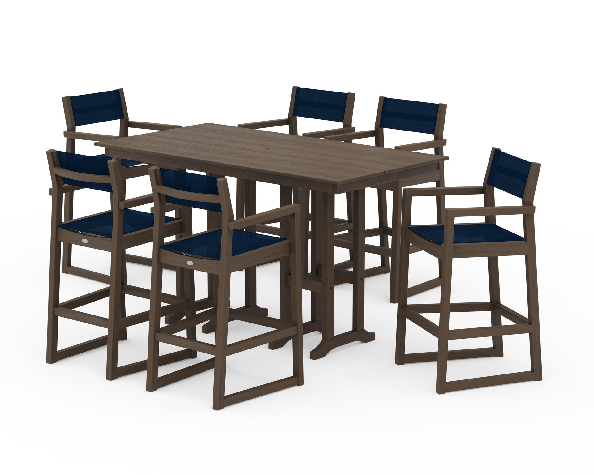 EDGE Sling Arm Chair 7-Piece Farmhouse Bar Set
