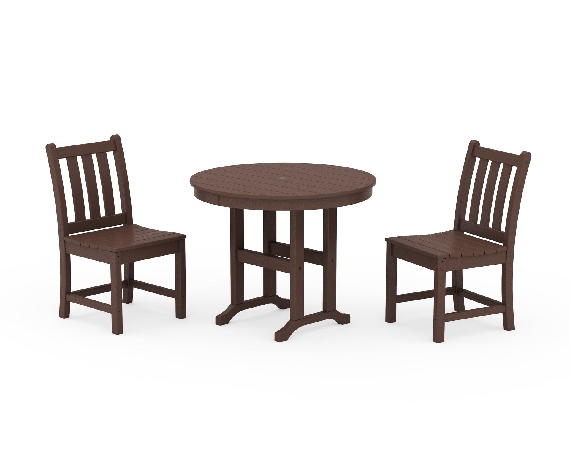 Traditional Garden Side Chair 3-Piece Round Dining Set