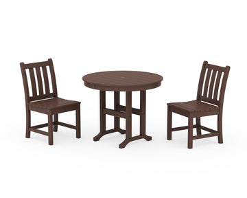 Traditional Garden Side Chair 3-Piece Round Dining Set