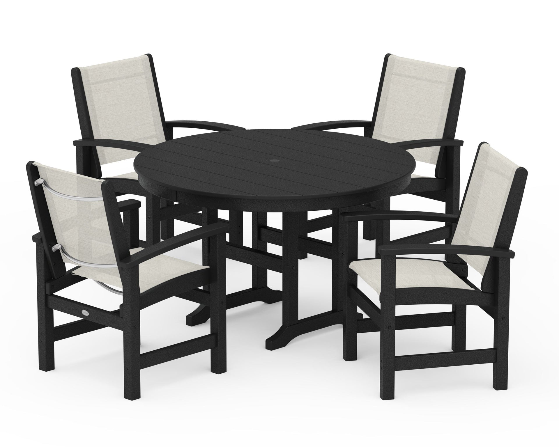 Coastal 5-Piece Round Farmhouse Dining Set