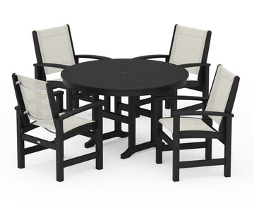 Coastal 5-Piece Round Farmhouse Dining Set