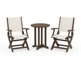 Coastal Folding 3-Piece Round Bistro Dining Set