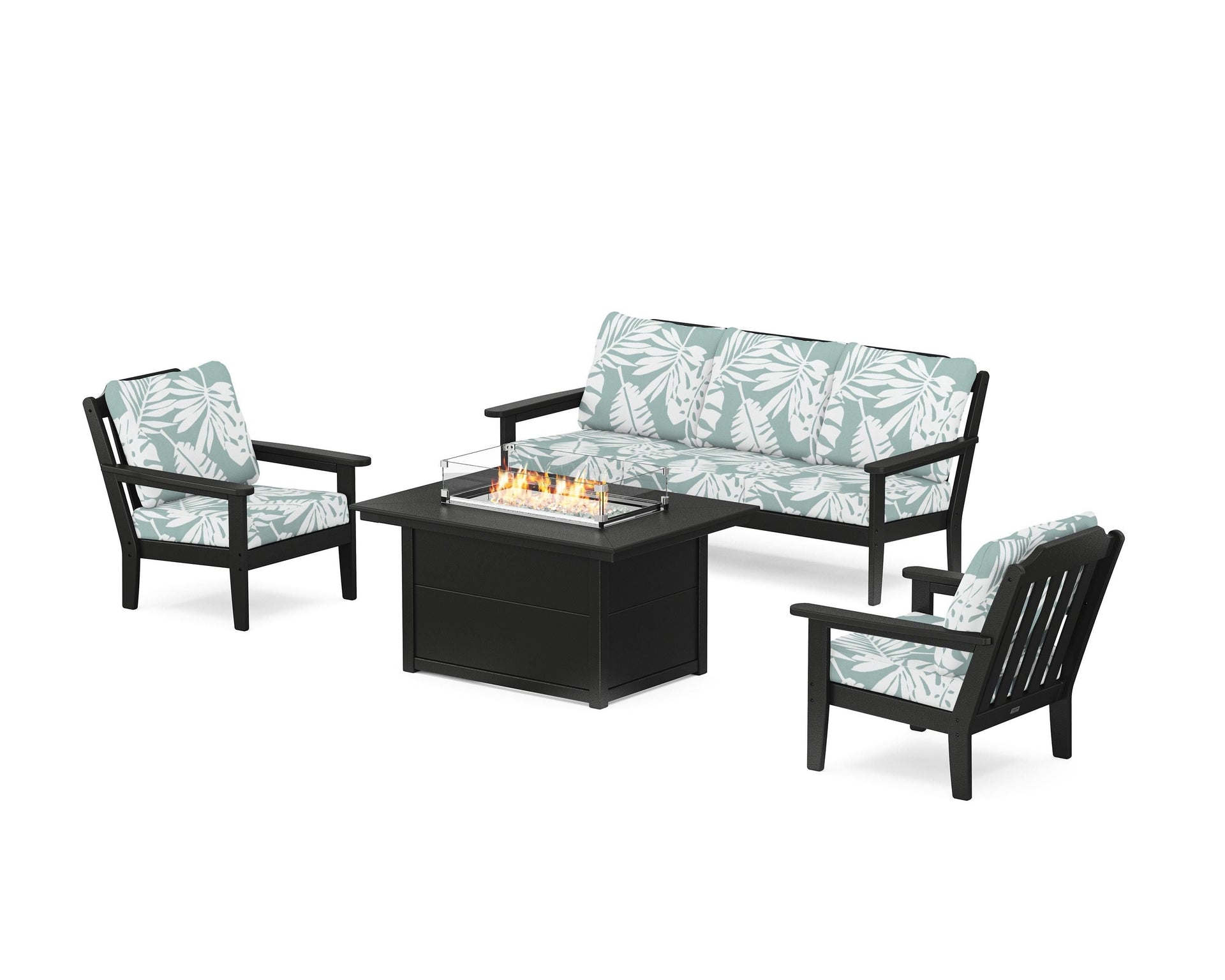 Cottage Deep Seating Fire Pit Table Set