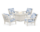 Chippendale 5-Piece Deep Seating Set with Fire Pit Table