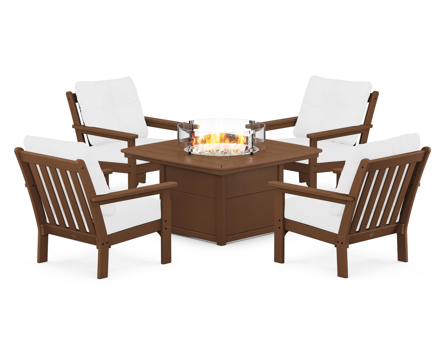 Vineyard 5-Piece Conversation Set with Fire Pit Table
