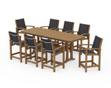 Coastal 9-Piece Counter Set with Trestle Legs