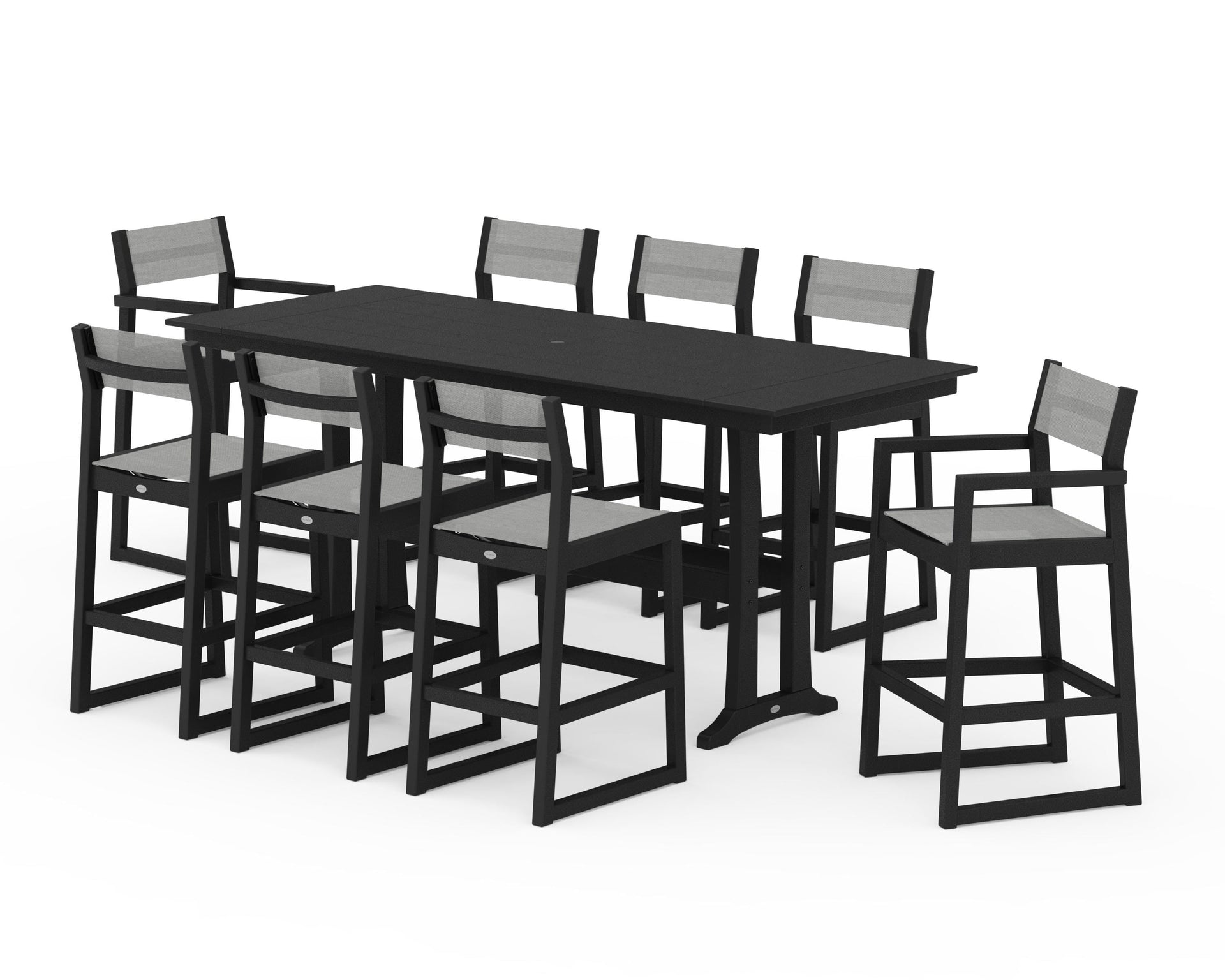 EDGE Sling 9-Piece Farmhouse Bar Set with Trestle Legs