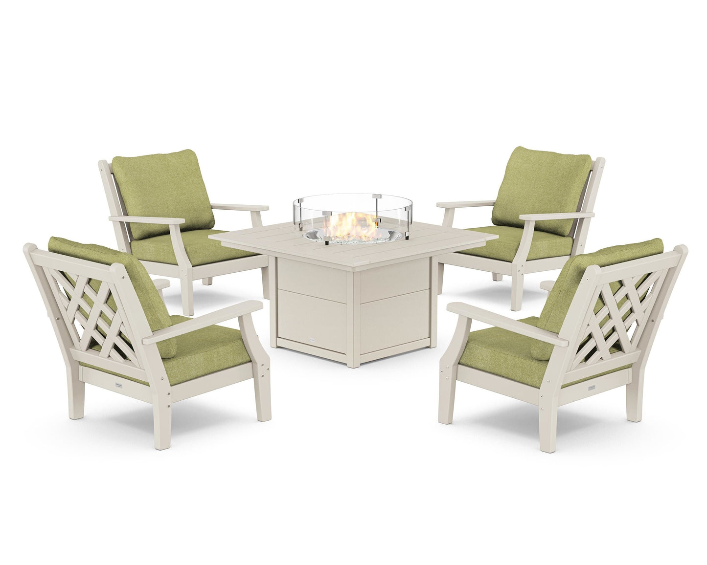 Wovendale 5-Piece Deep Seating Set with Fire Pit Table