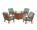 Mission 5-Piece Deep Seating Set with Fire Pit Table