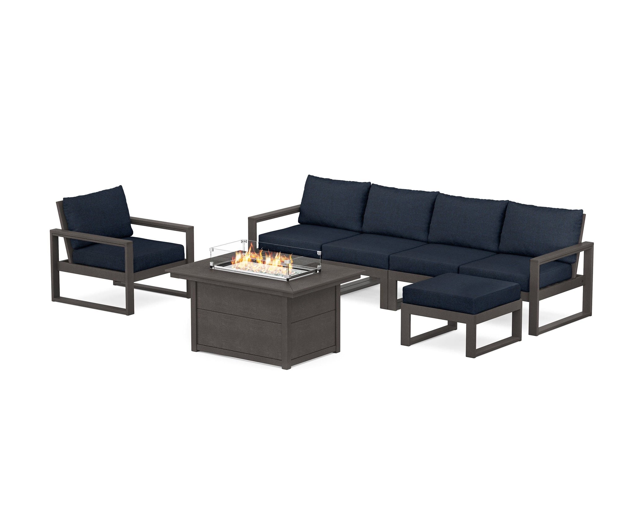 EDGE Sectional Lounge and Fire Pit Set
