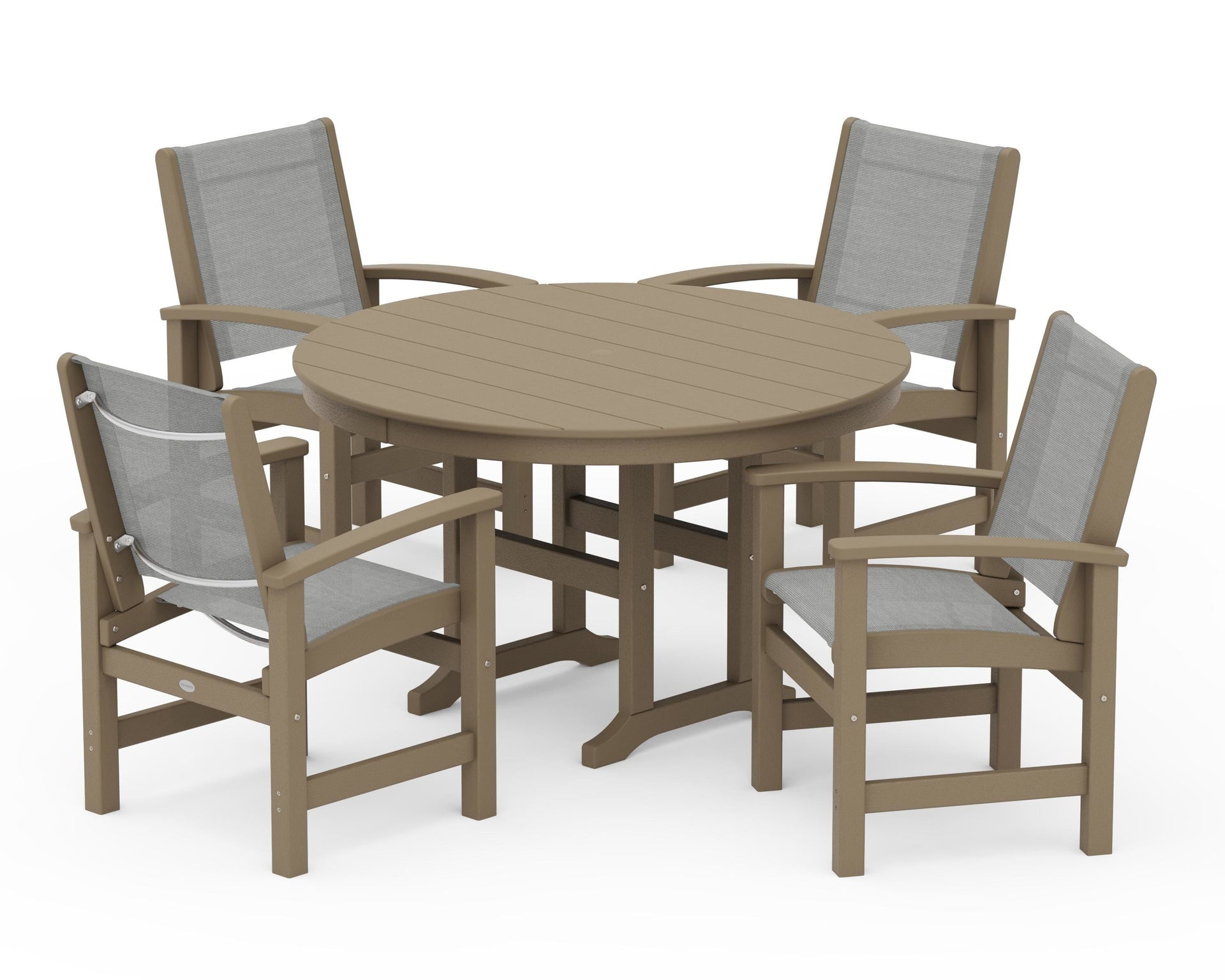Coastal 5-Piece Round Farmhouse Dining Set