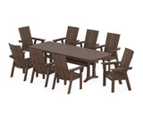 Modern Curveback Adirondack 9-Piece Dining Set with Trestle Legs