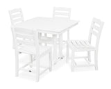La Casa Café 5-Piece Farmhouse Trestle Side Chair Dining Set