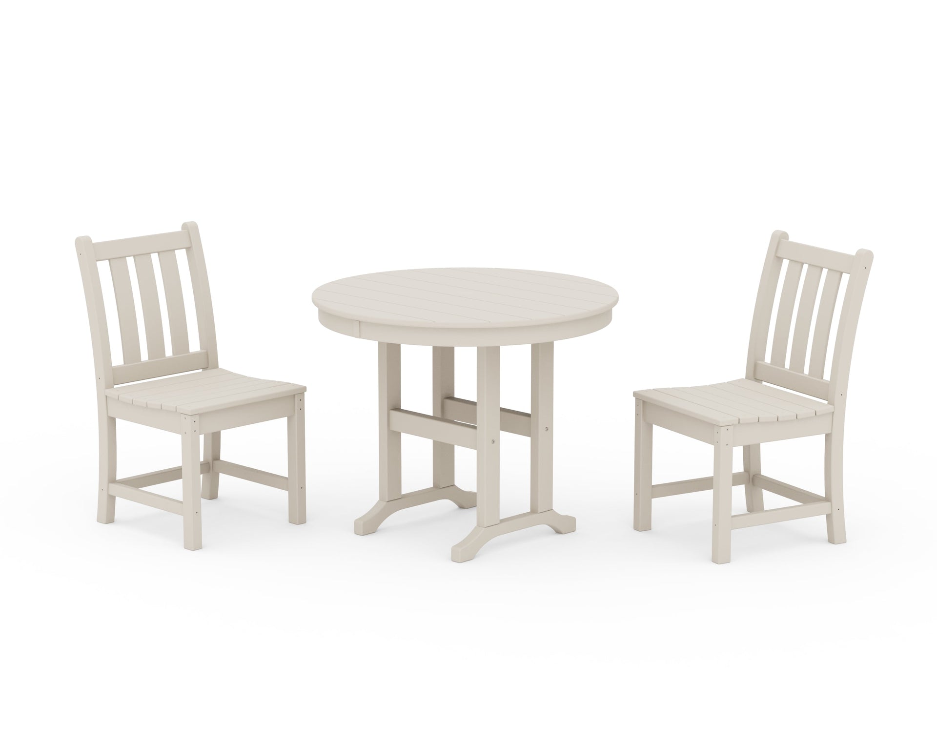 Traditional Garden Side Chair 3-Piece Round Dining Set
