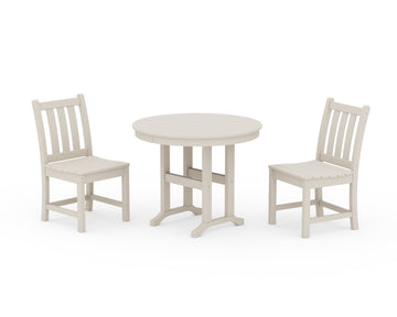 Traditional Garden Side Chair 3-Piece Round Dining Set