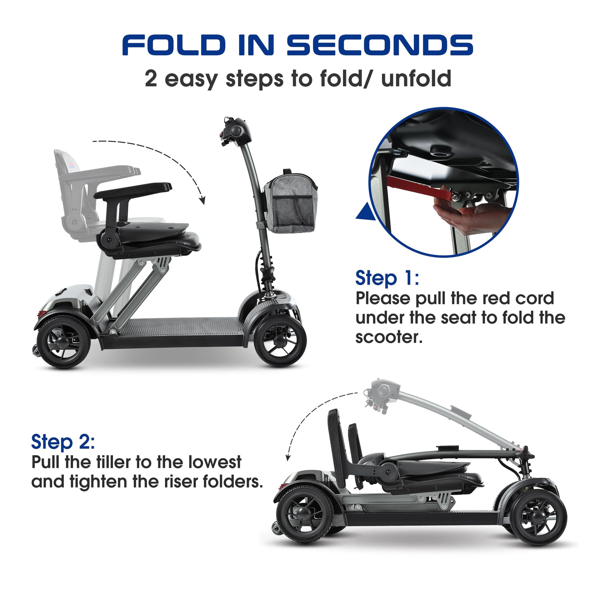 Metro Mobility Air Traveller Mobility Scooter Electric 4-Wheel 24V 4.97 MPH 10-16 Mile Range New