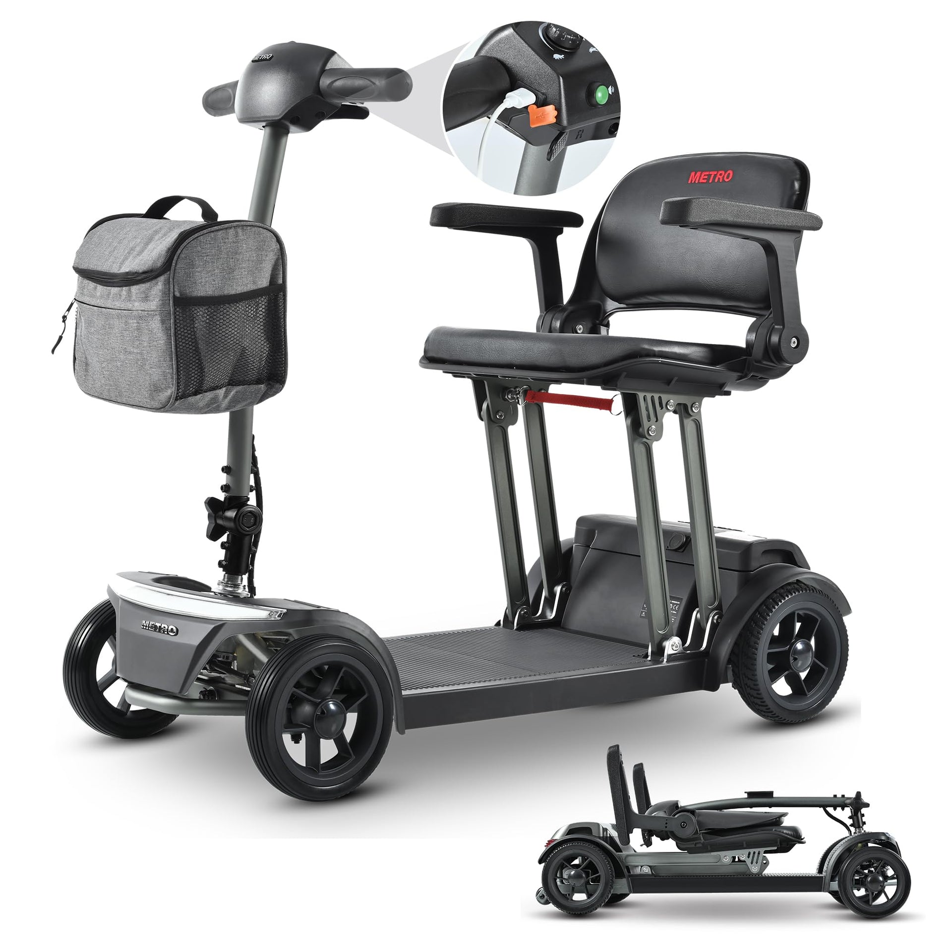 Metro Mobility Air Traveller Mobility Scooter Electric 4-Wheel 24V 4.97 MPH 10-16 Mile Range New