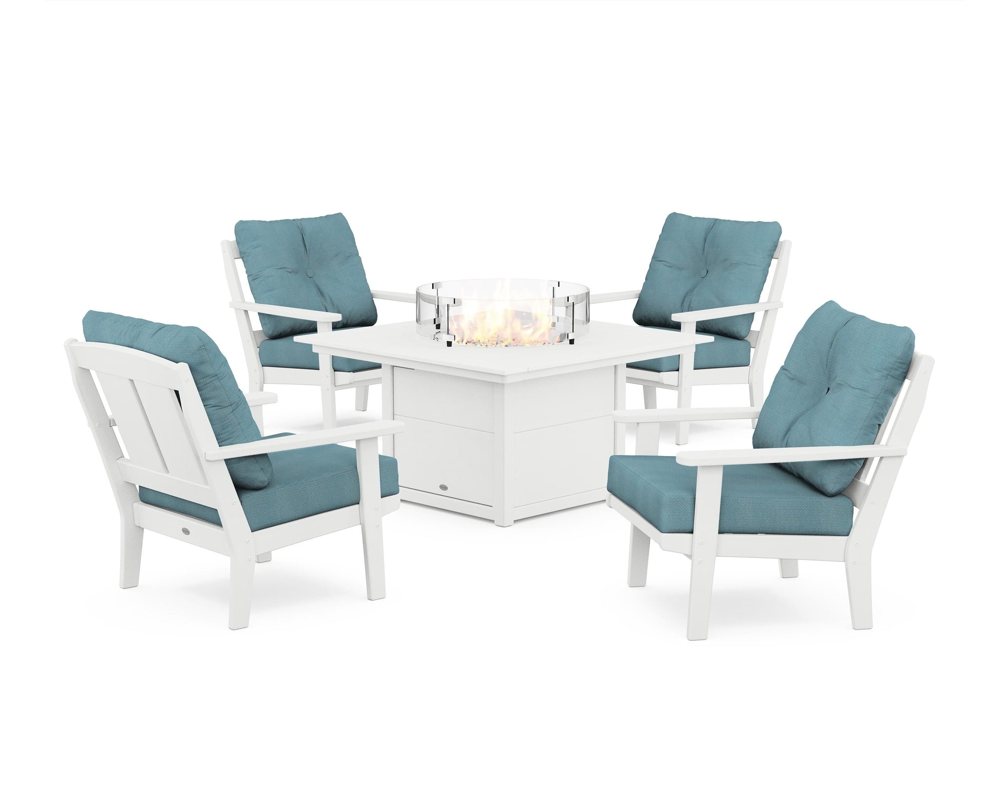 Mission 5-Piece Deep Seating Set with Fire Pit Table