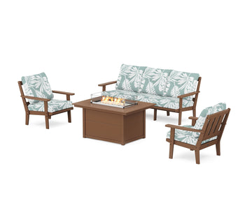 Oxford Deep Seating Fire Pit Table Set