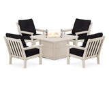 Vineyard 5-Piece Conversation Set with Fire Pit Table