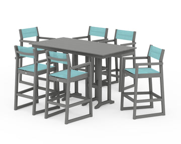 EDGE Sling Arm Chair 7-Piece Farmhouse Bar Set