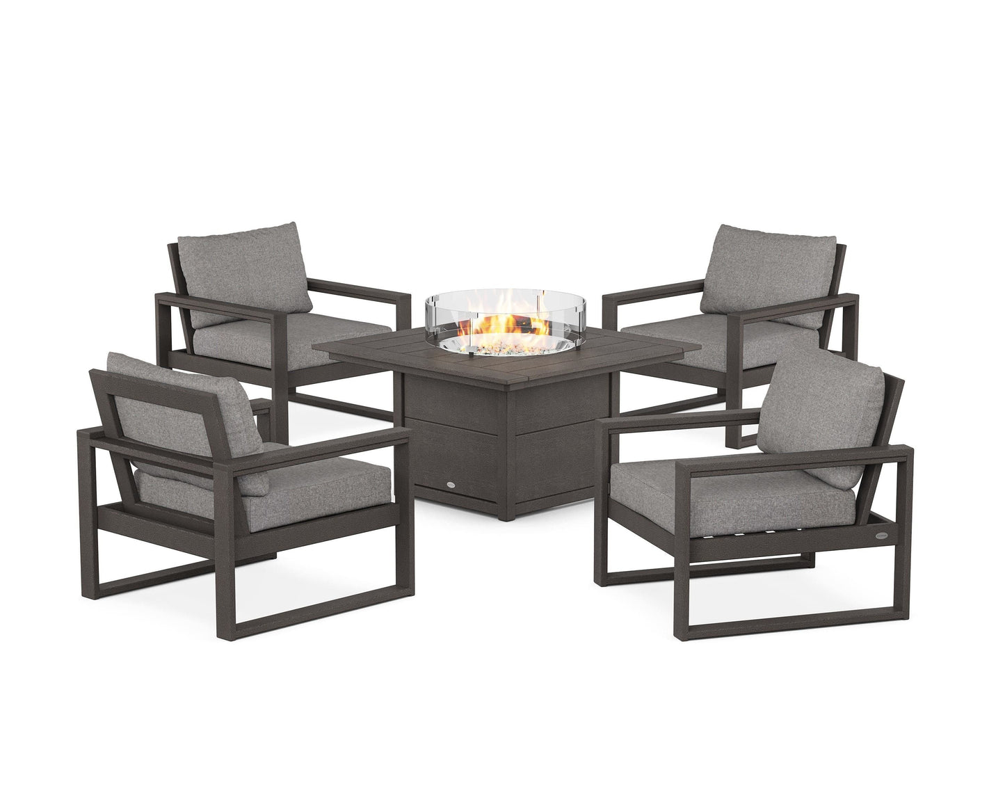EDGE Sectional 5-Piece Deep Seating Set with Fire Pit Table
