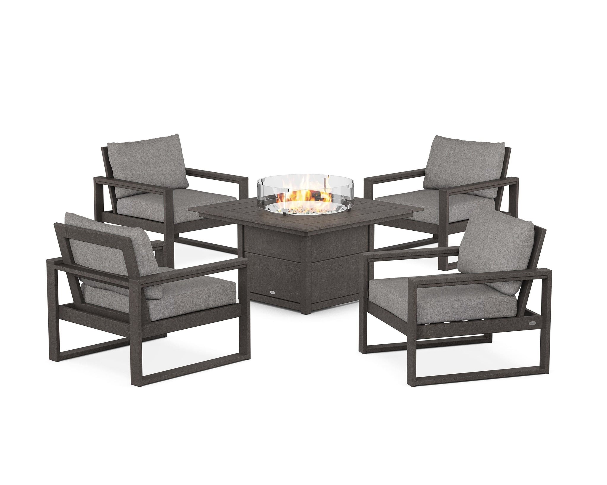 EDGE Sectional 5-Piece Deep Seating Set with Fire Pit Table