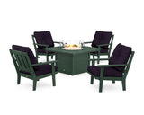Oxford 5-Piece Deep Seating Set with Fire Pit Table