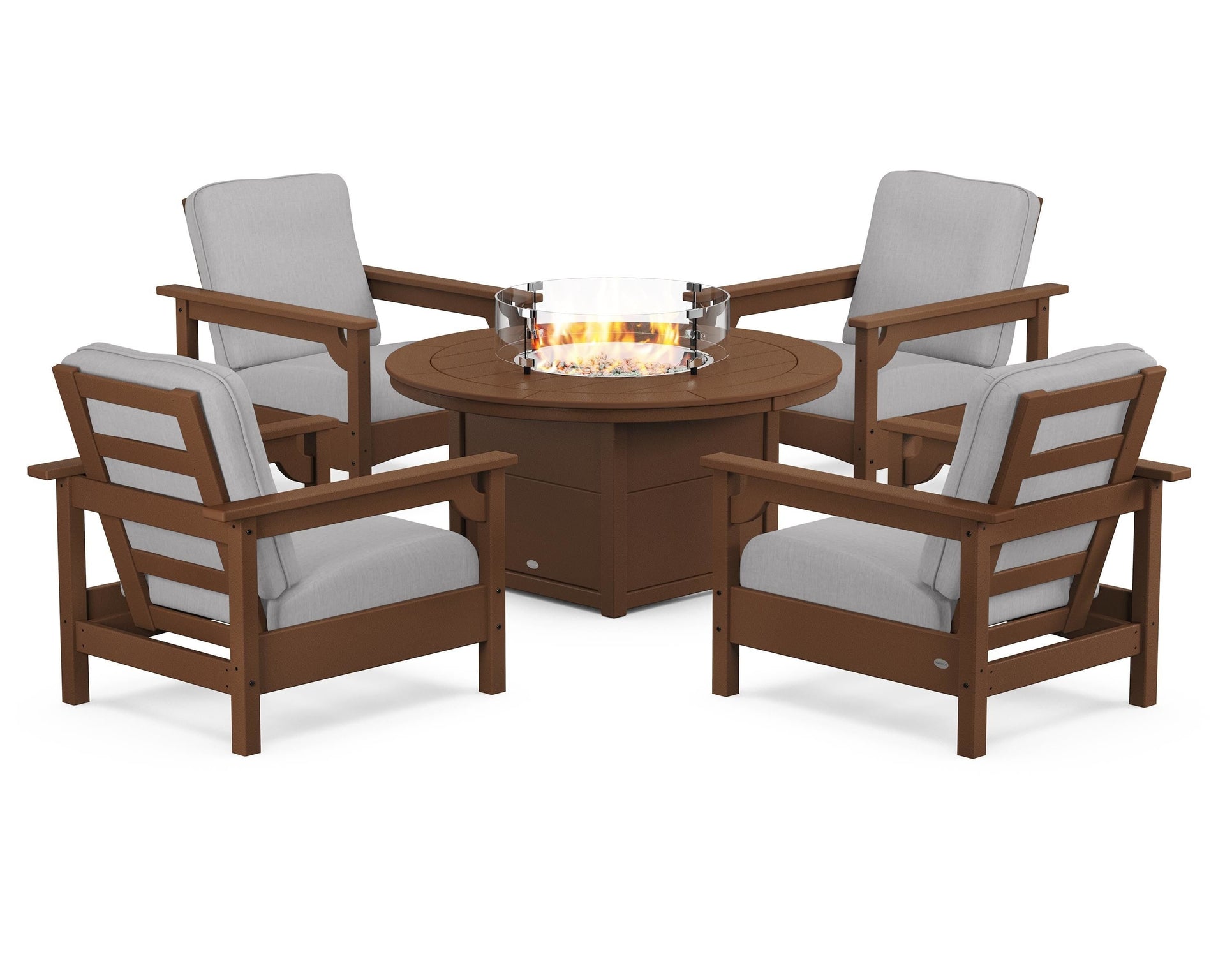 Club 5-Piece Conversation Set with Fire Pit Table