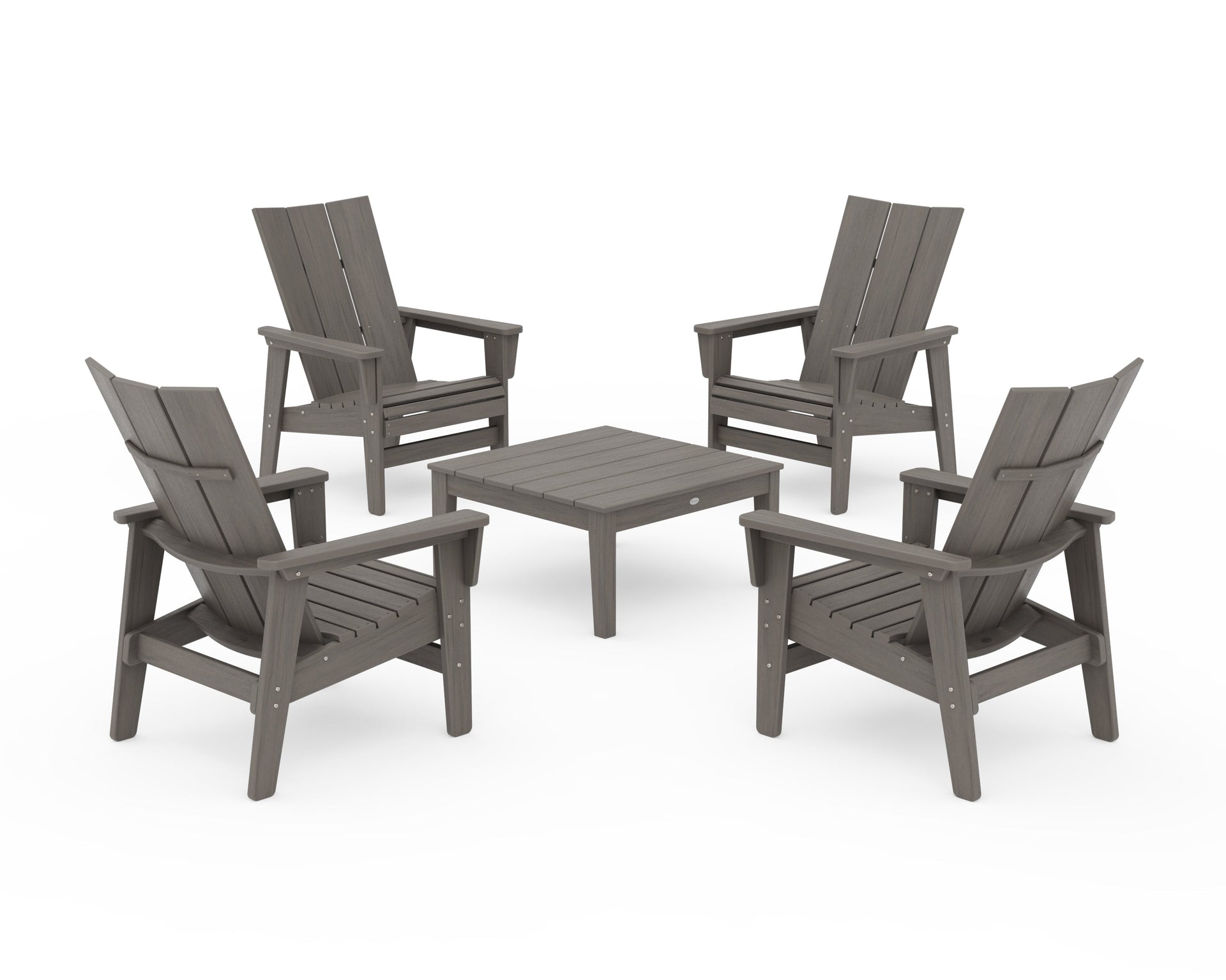 5-Piece Modern Grand Upright Adirondack Chair Conversation Group