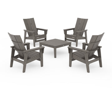 5-Piece Modern Grand Upright Adirondack Chair Conversation Group