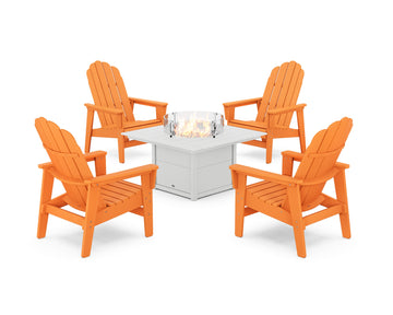 5-Piece Vineyard Grand Upright Adirondack Conversation Set with Fire Pit Table