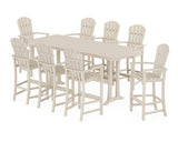 Palm Coast 9-Piece Bar Set with Trestle Legs
