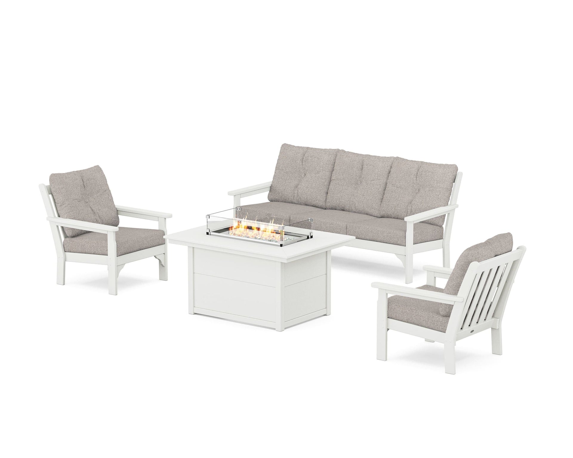 Vineyard Deep Seating Fire Pit Table Set