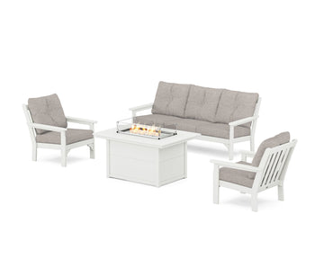 Vineyard Deep Seating Fire Pit Table Set