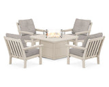 Vineyard 5-Piece Conversation Set with Fire Pit Table