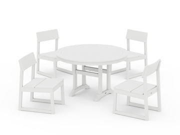 EDGE Side Chair 5-Piece Round Dining Set With Trestle Legs