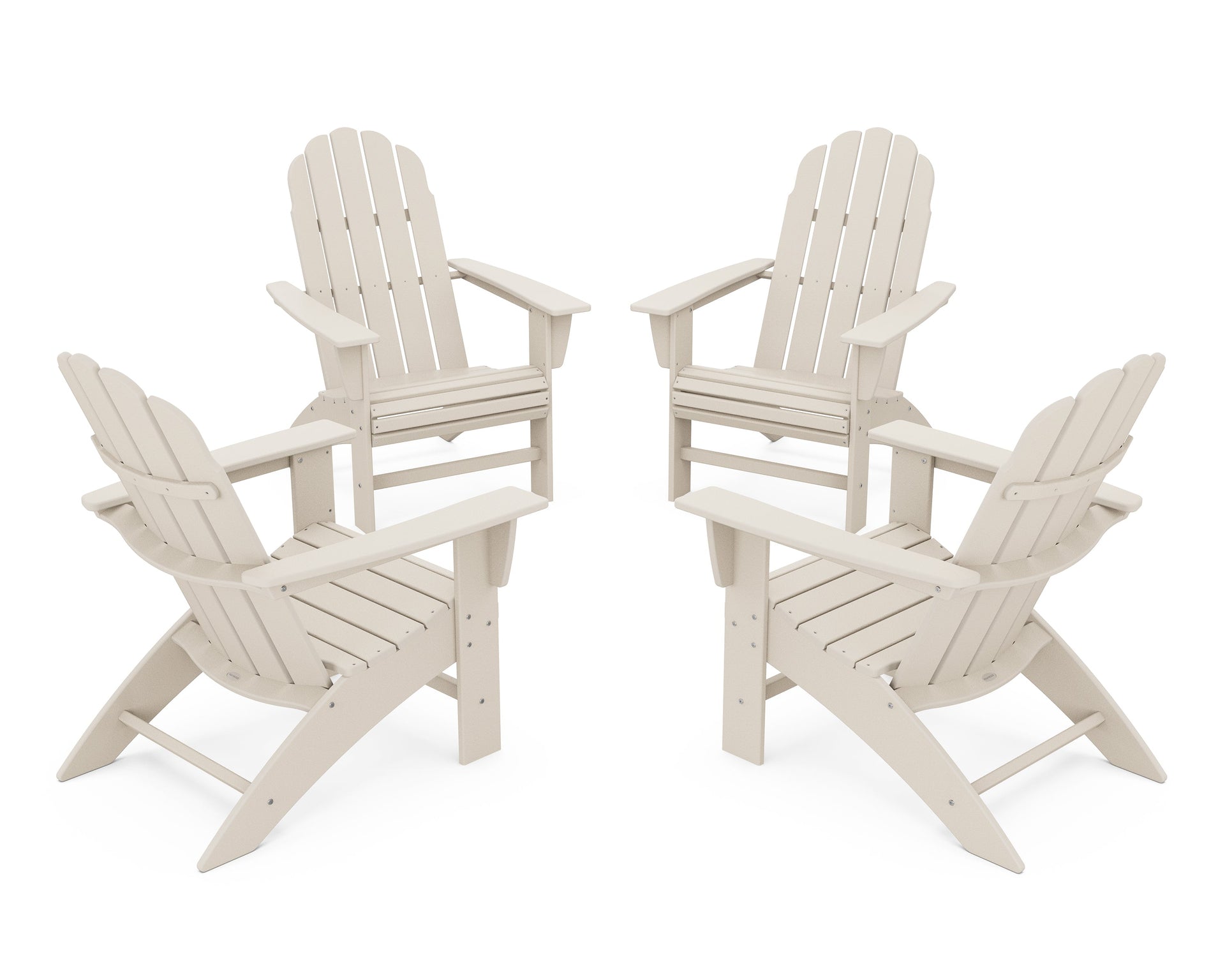 4-Piece Vineyard Curveback Adirondack Chair Conversation Set