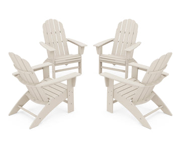 4-Piece Vineyard Curveback Adirondack Chair Conversation Set