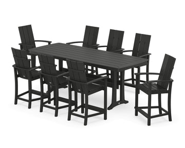 Modern Adirondack 9-Piece Counter Set with Trestle Legs