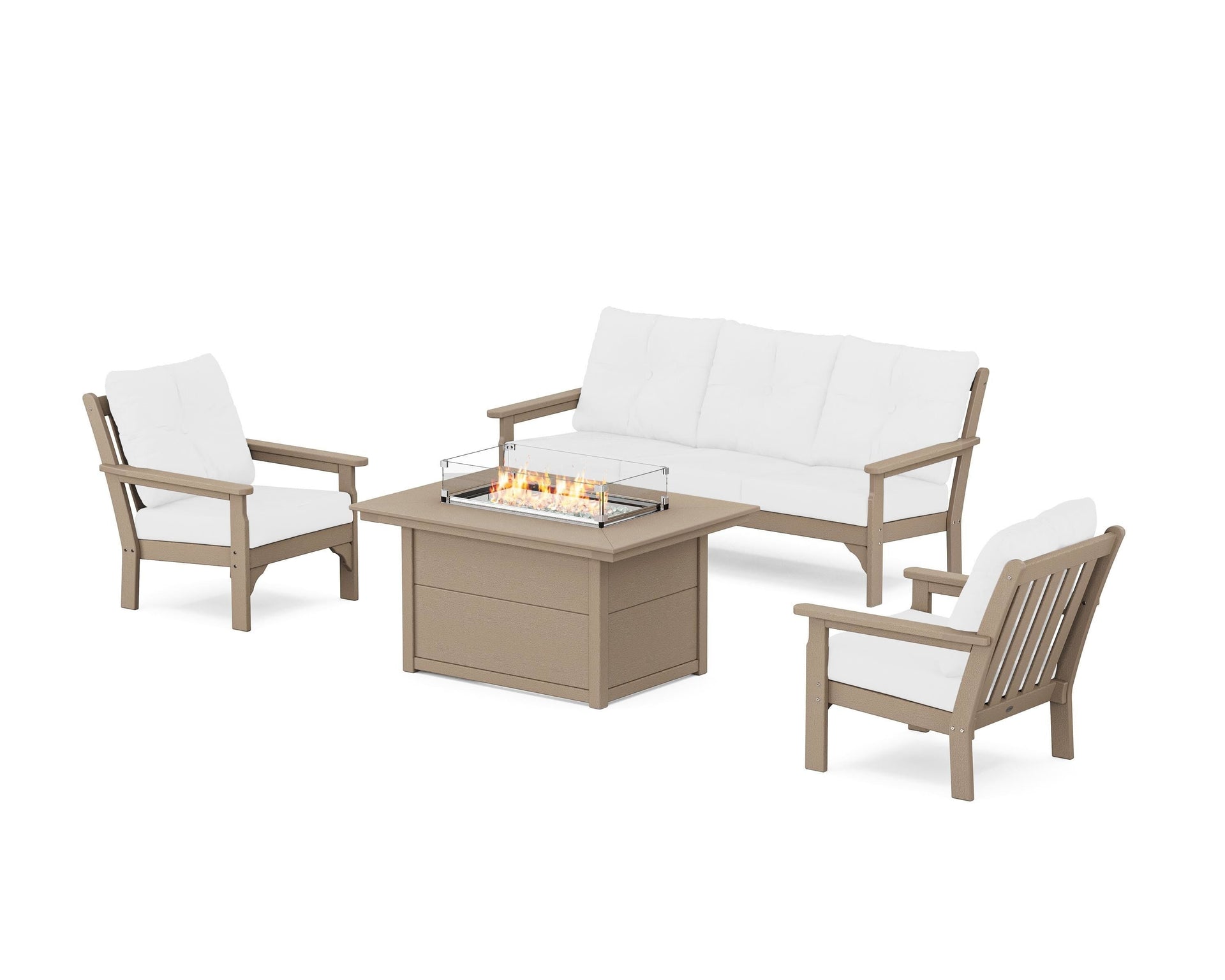 Vineyard Deep Seating Fire Pit Table Set