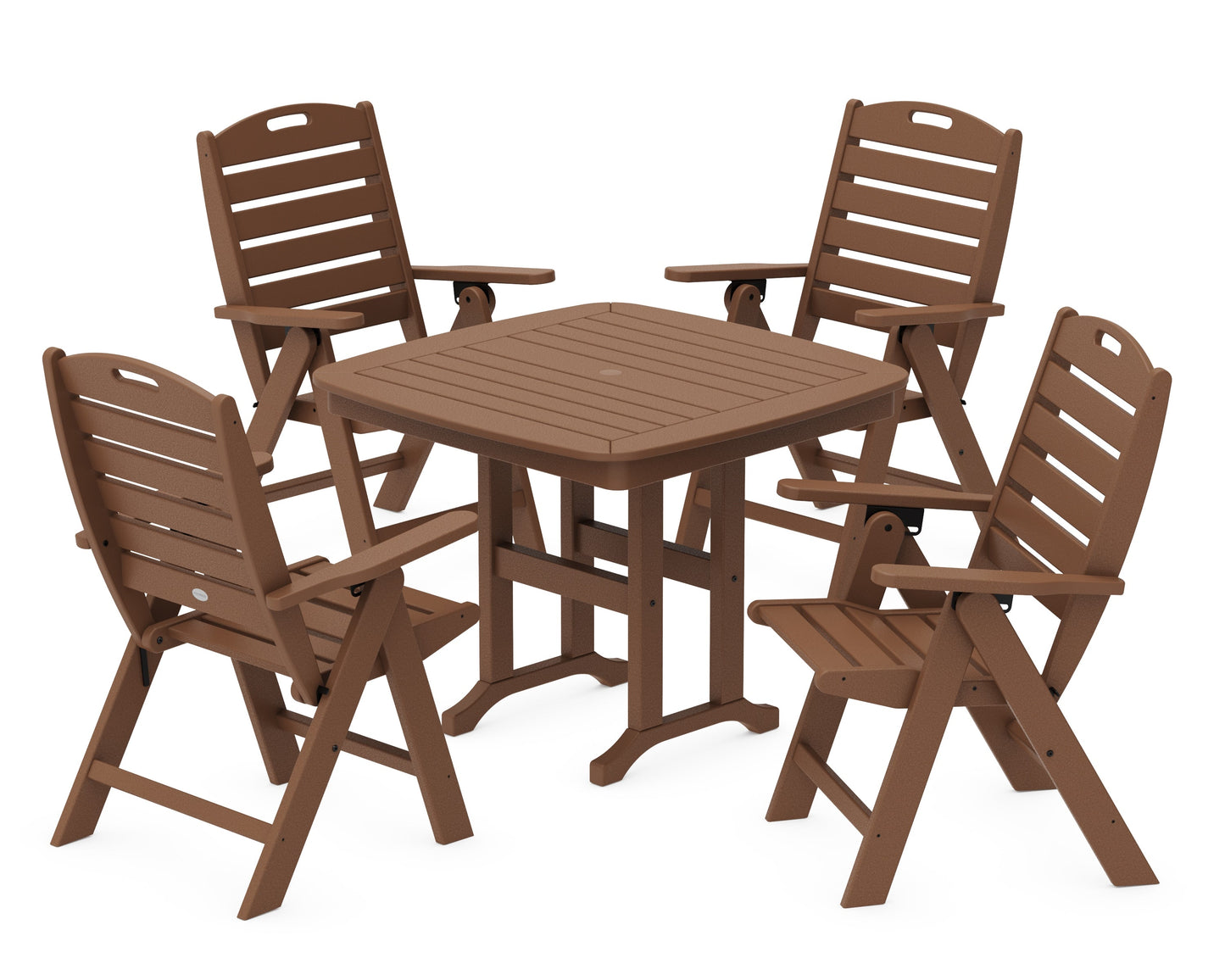 Nautical Folding Highback Chair 5-Piece Dining Set