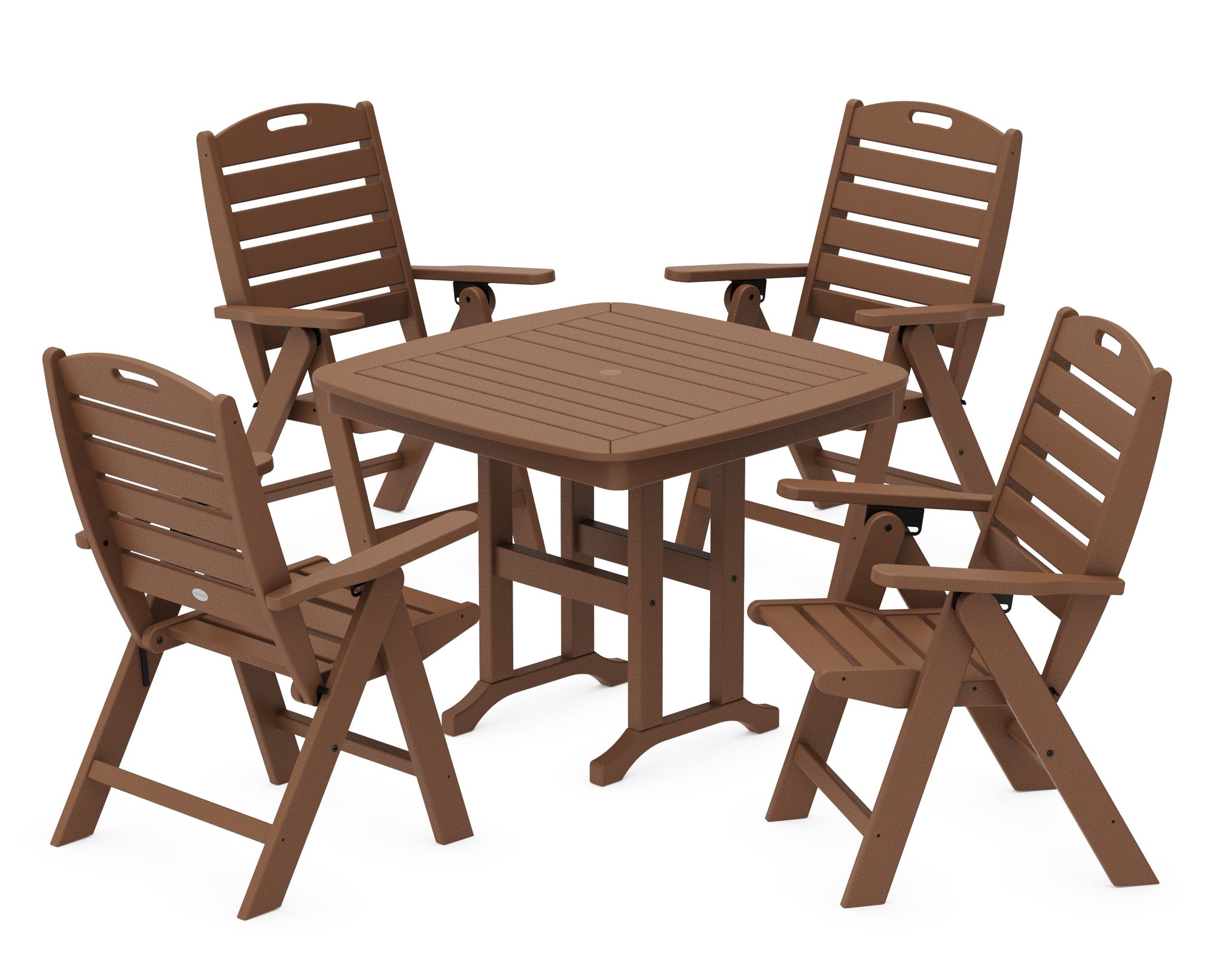 Nautical Folding Highback Chair 5-Piece Dining Set