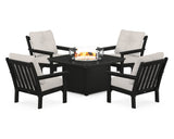 Vineyard 5-Piece Conversation Set with Fire Pit Table