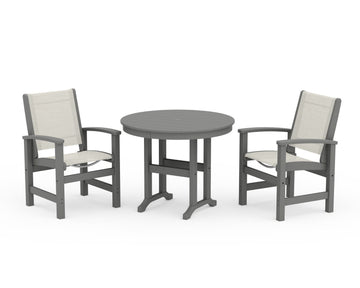 Coastal 3-Piece Round Dining Set