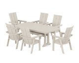 Modern Curveback Adirondack 7-Piece Dining Set with Trestle Legs