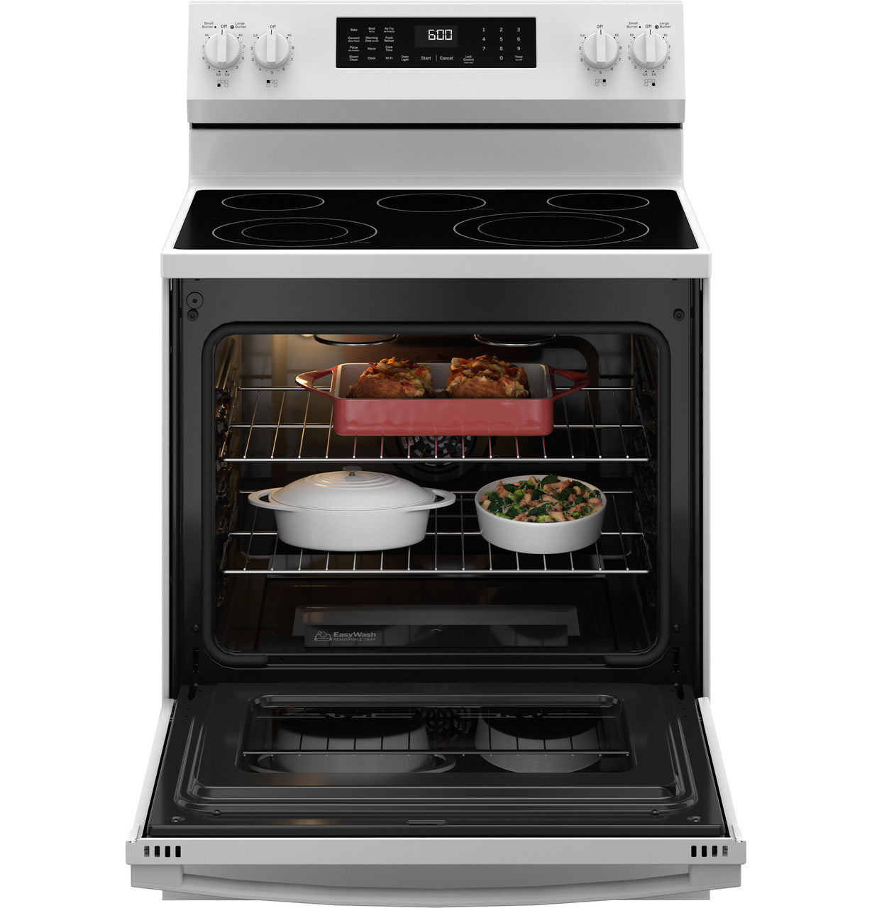 GE® ENERGY STAR® 30" Free-Standing Electric Convection Range with No Preheat Air Fry and EasyWash™ Oven Tray