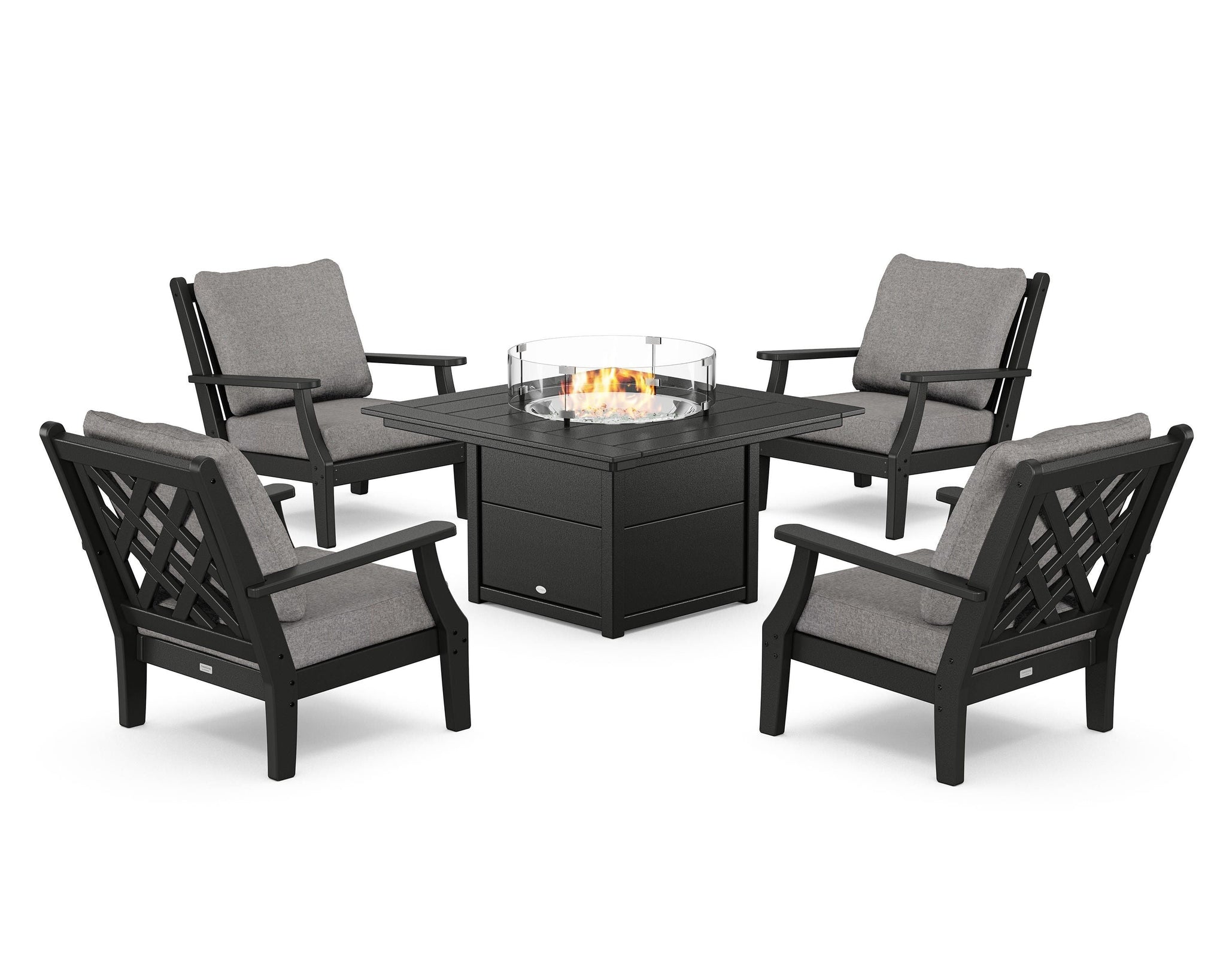 Wovendale 5-Piece Deep Seating Set with Fire Pit Table